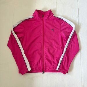 Puma Vintage 2004 Hot Pink Track Jacket with White Accents, Small